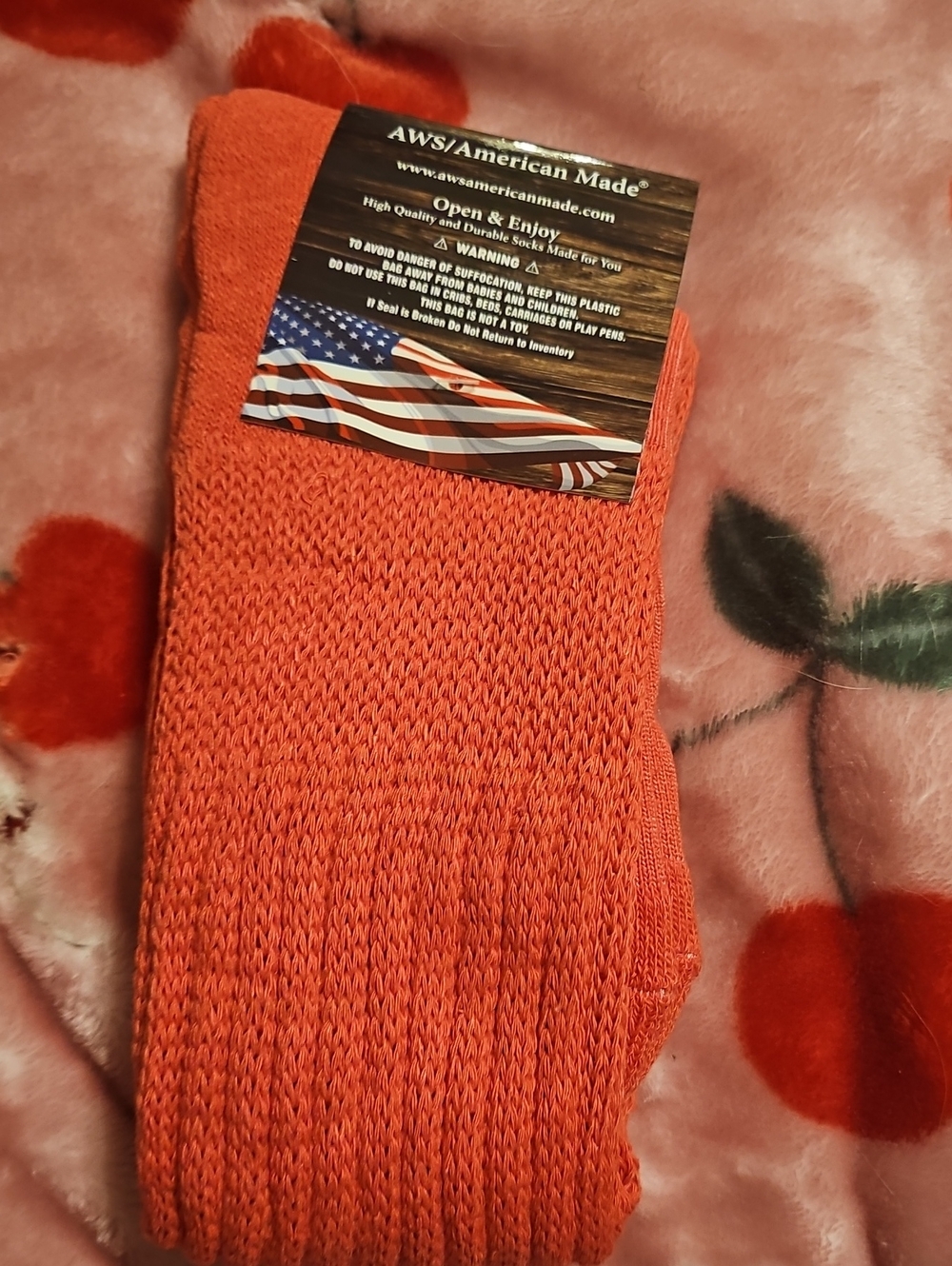 Women's Orange Crew Socks - Comfortable Knit